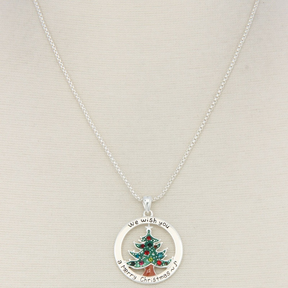 Christmas Tree Pendant Necklace - Picture 2 of 2